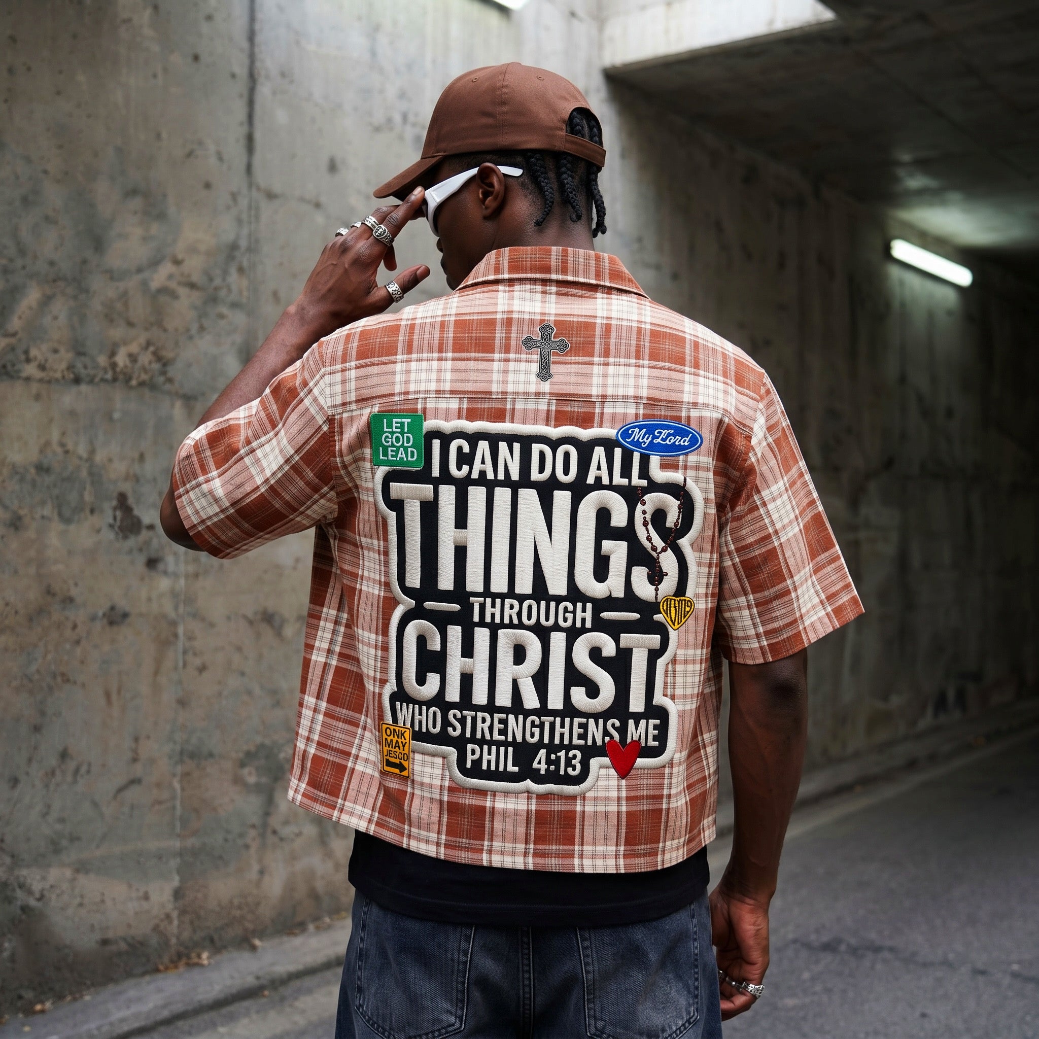 “Phil 4:13” Plaid Shirt