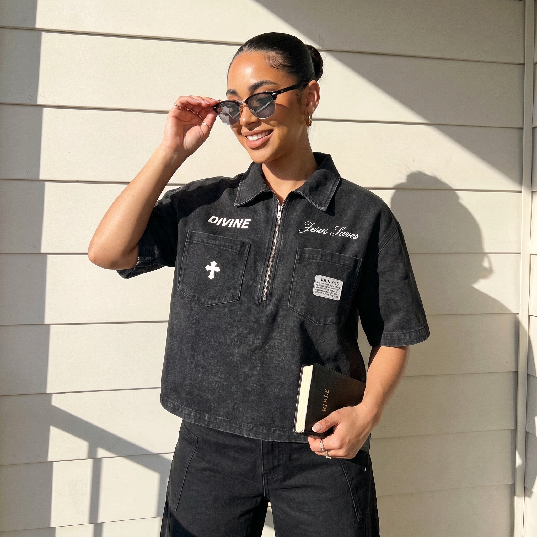 “Warrior” Boxy Denim Shirt