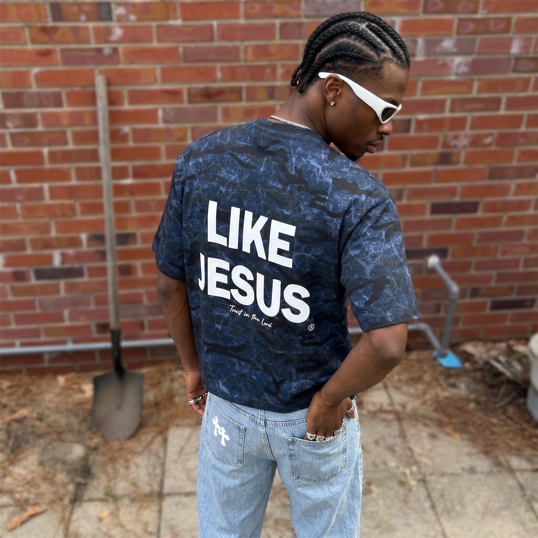 'Jesus Cares' Camo Tshirt