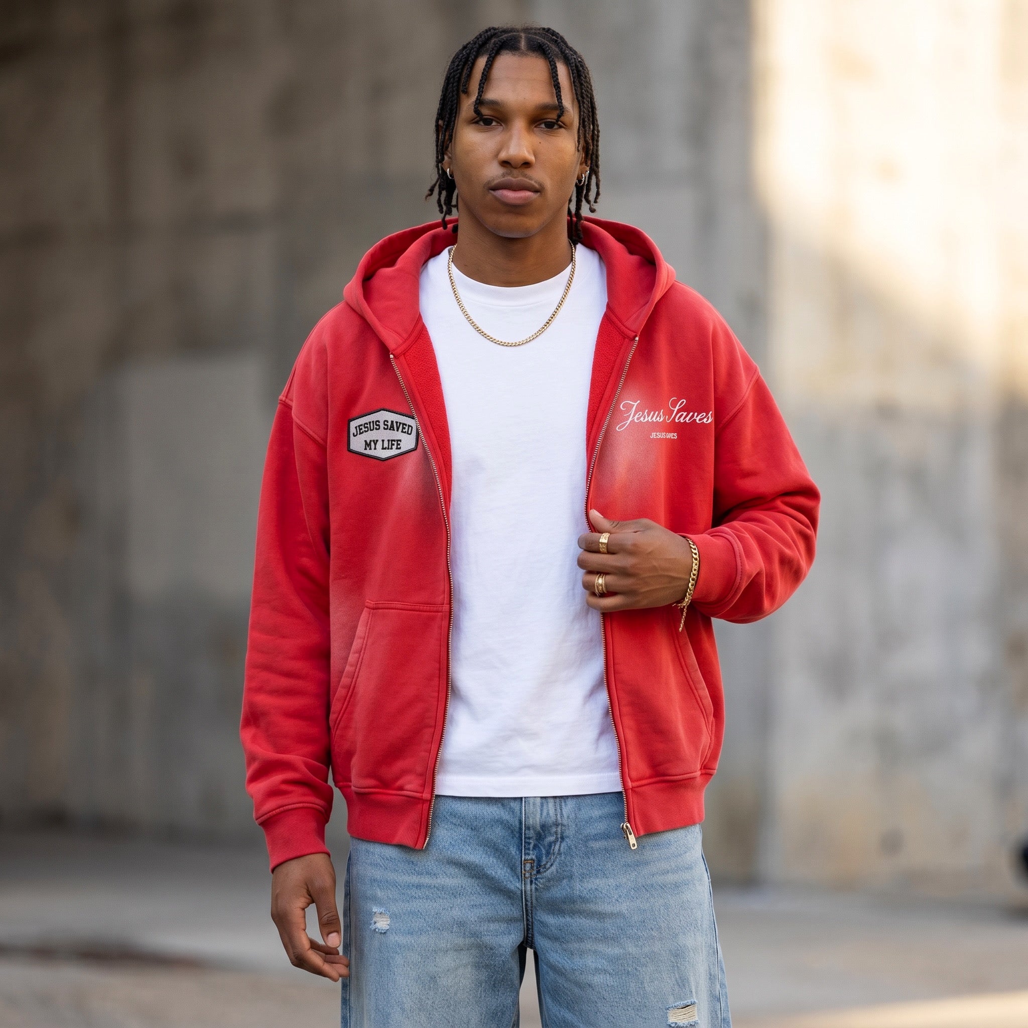 “Jesus saves”Boxy Hoodie