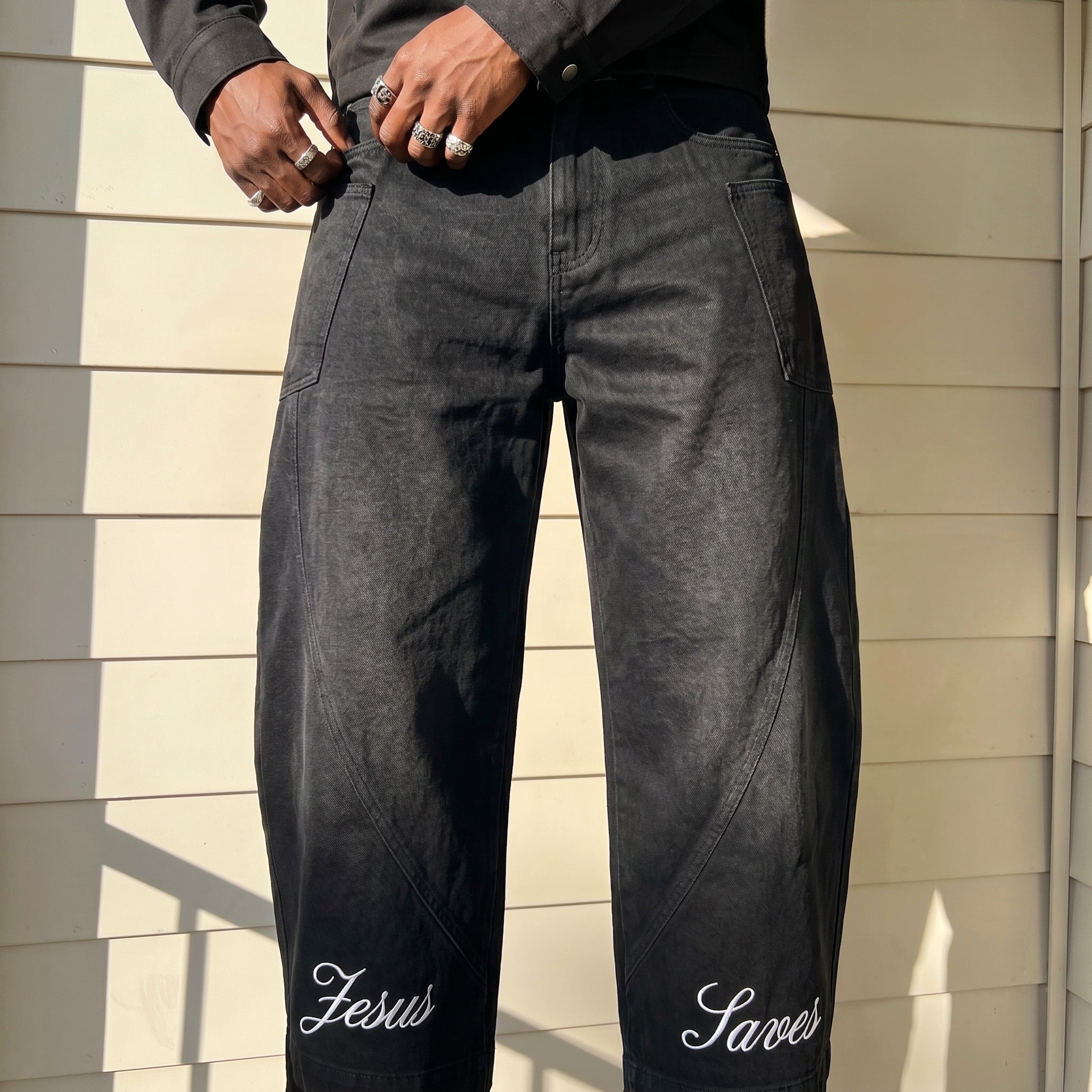 “Jesus saves”BarrelPants