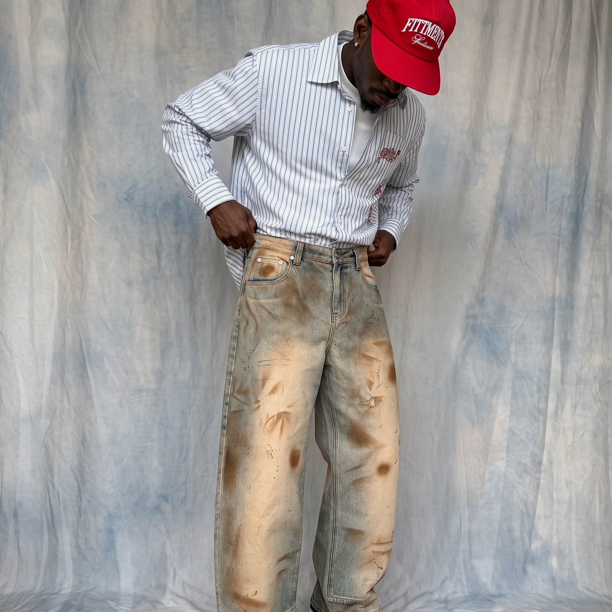 “Trust God” Barrel Jeans