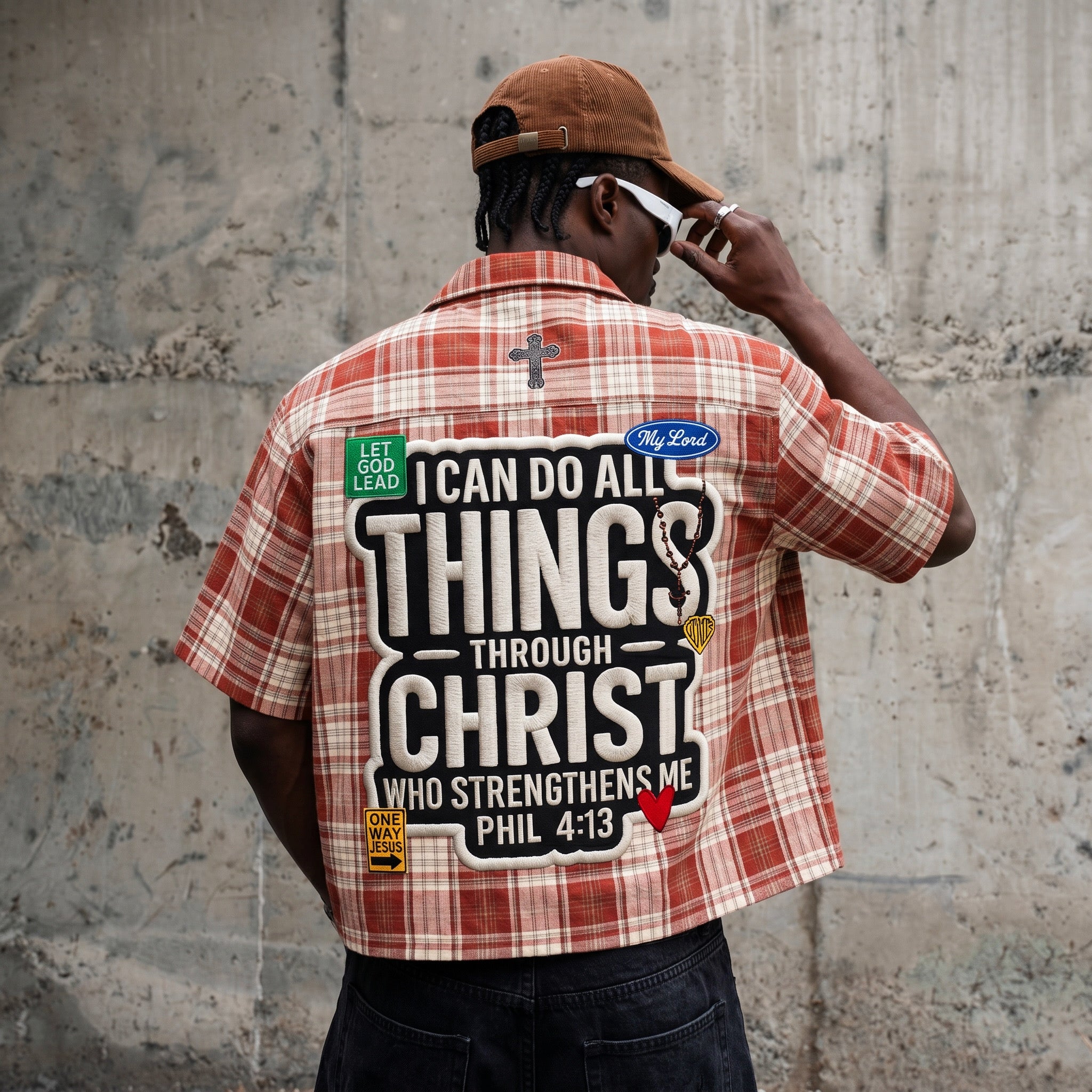 “Phil 4:13” Plaid Shirt