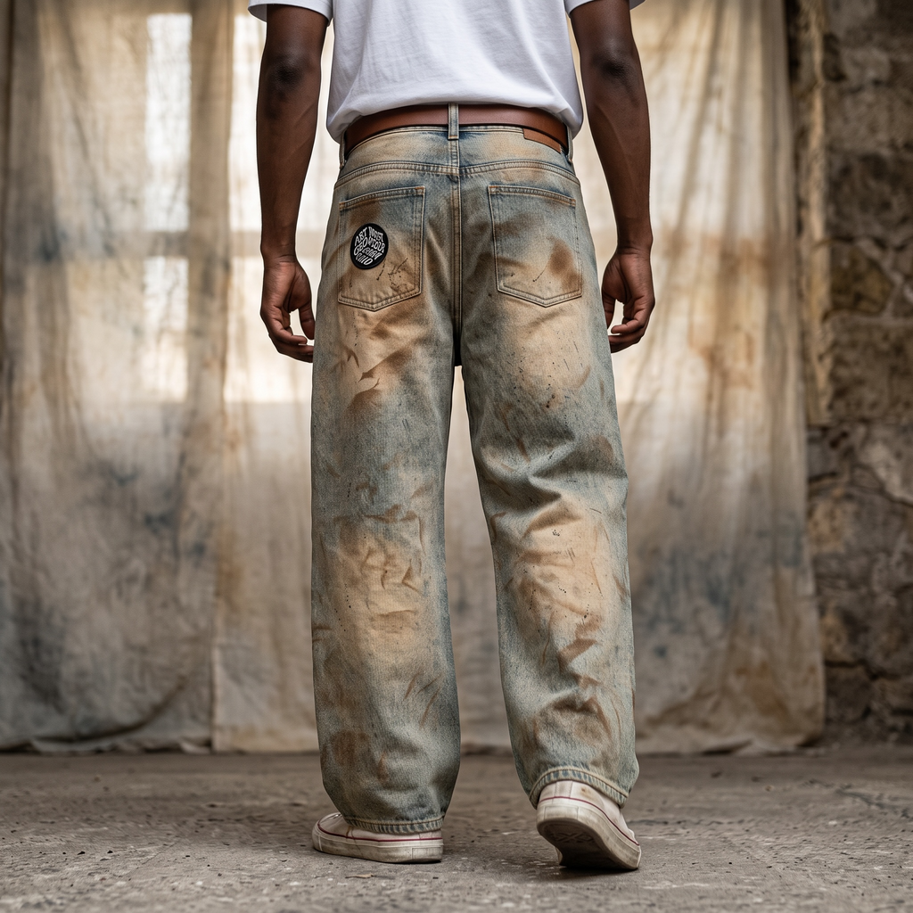 “Trust God” Barrel Jeans