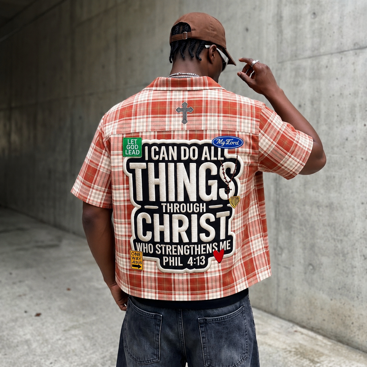 “Phil 4:13” Plaid Shirt
